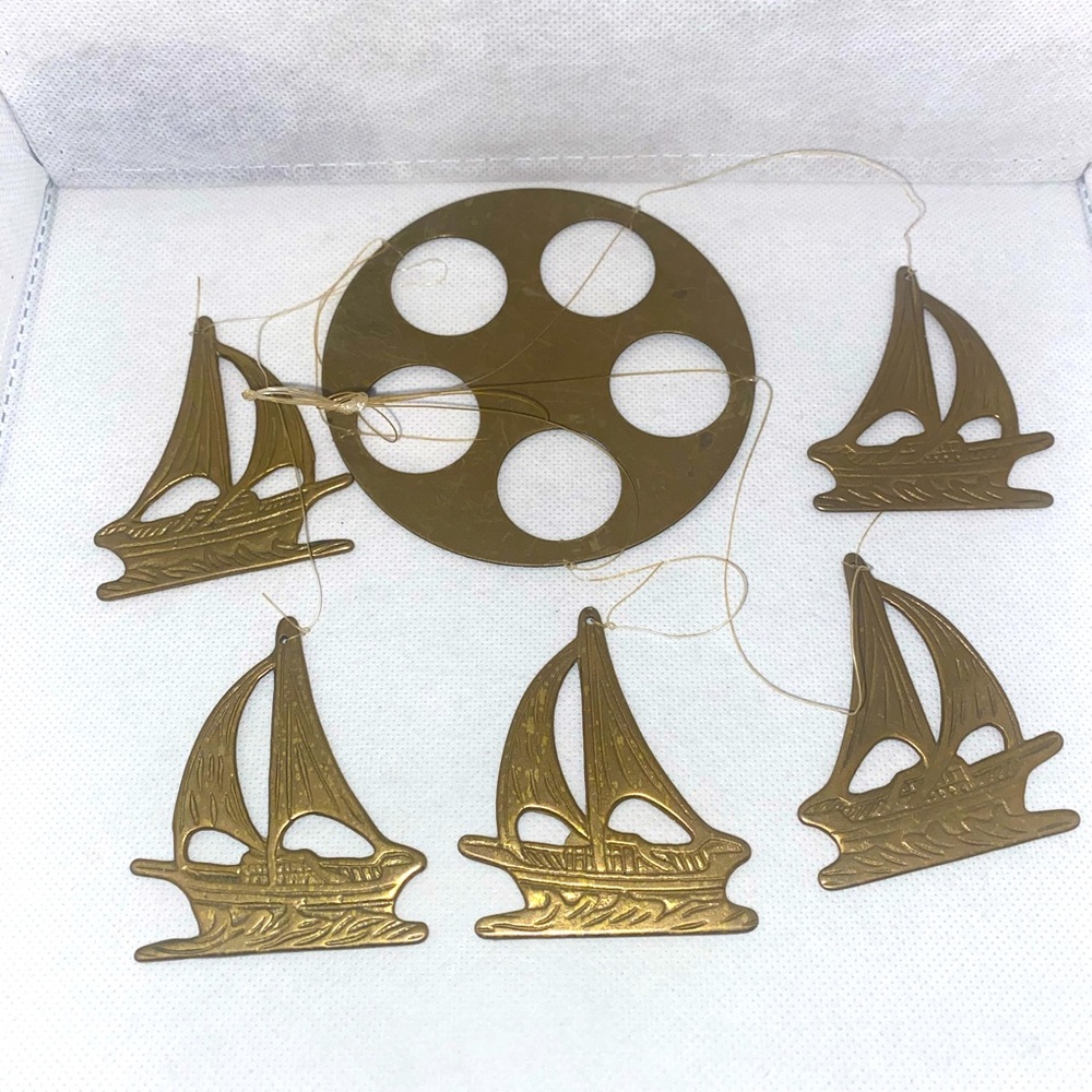 Vintage Brass Sailboat Wind Chime